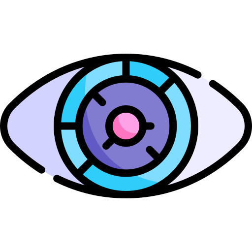 Бионический глаз Kawaii Lineal color иконка