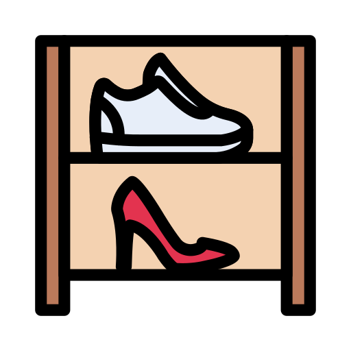 Shoe rack Vector Stall Lineal Color icon