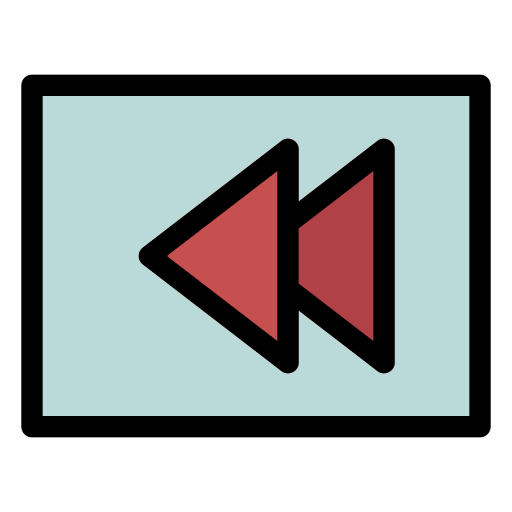 Rewind button Generic Outline Color icon