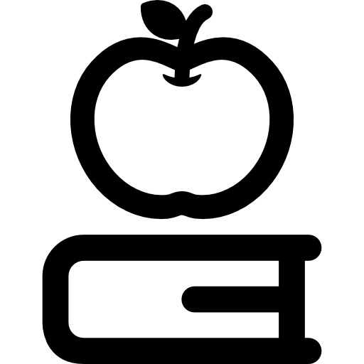 Apple and book  icon