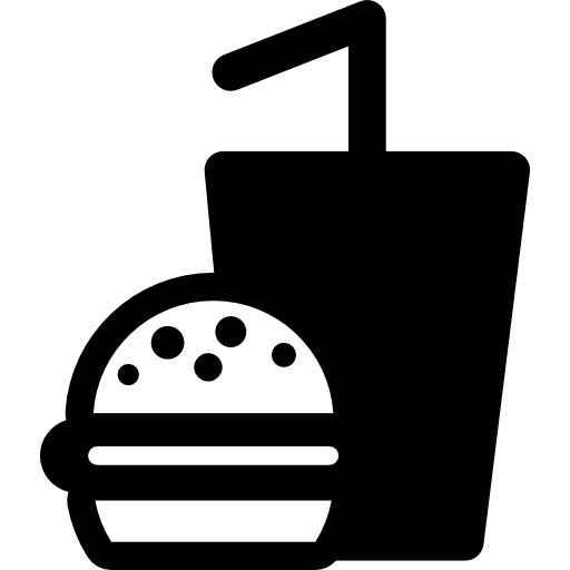 hamburger en frisdrank  icoon