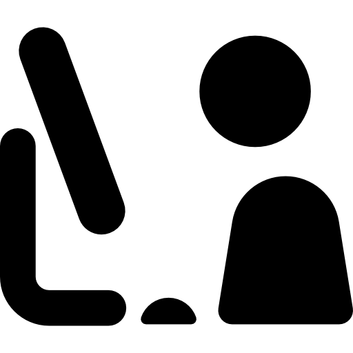 usuario frente a la computadora  icono