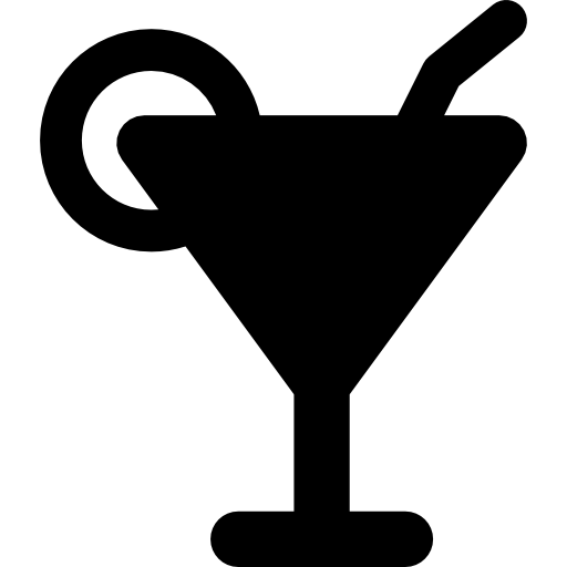 cocktailglas mit einer orangenscheibe  icon