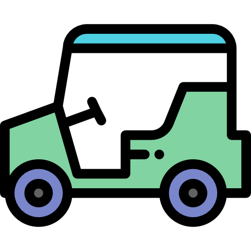 Golf cart Detailed Rounded Lineal color icon