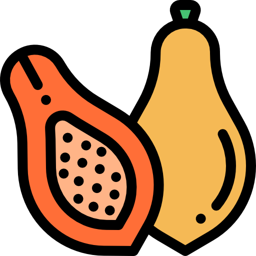 papaya Detailed Rounded Lineal color icono