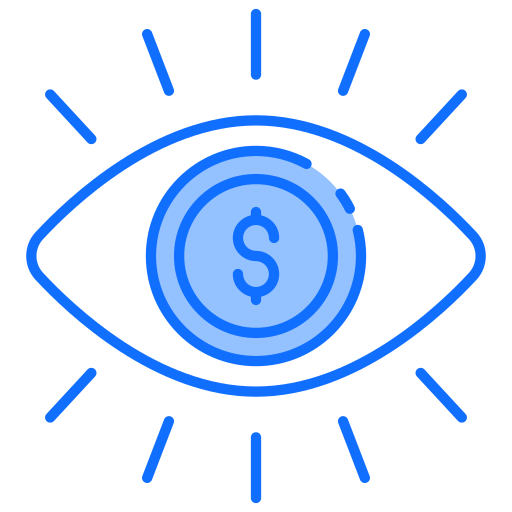 Cost per visitor Generic Blue icon