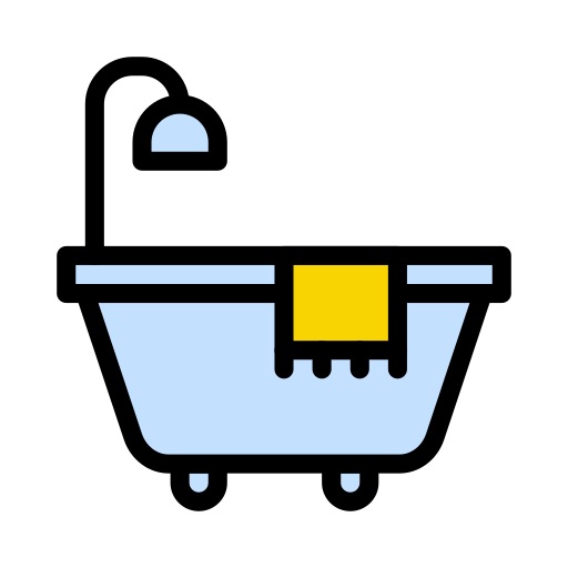 Bath tub Vector Stall Lineal Color icon