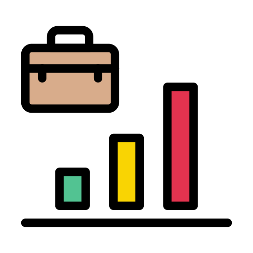 Bar graph Vector Stall Lineal Color icon