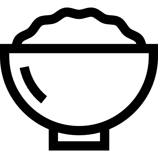 rijstkom Basic Straight Lineal icoon