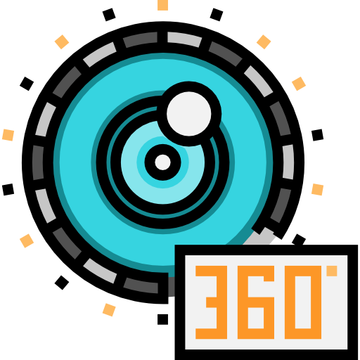 360 degrees Detailed Straight Lineal color icon