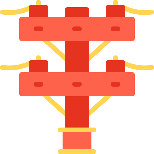 elektrische paal Generic Flat icoon