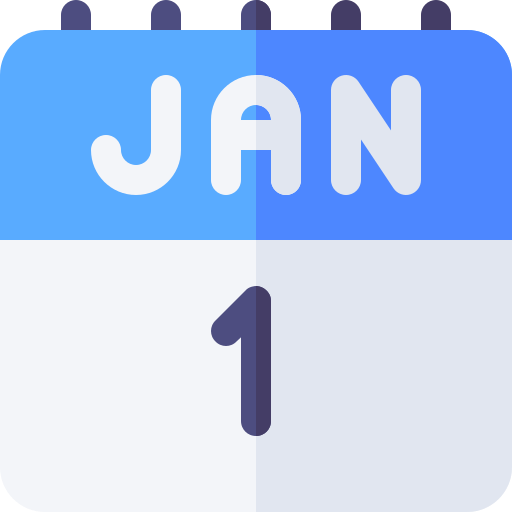 1月 Basic Rounded Flat icon