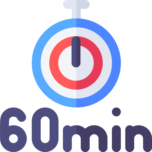 60 minutes Basic Rounded Flat icon