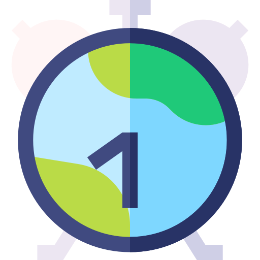 hora terrestre Basic Straight Flat icono
