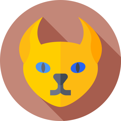 Chausie cat Flat Circular Flat icon
