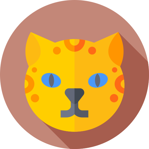 Bengal cat Flat Circular Flat icon