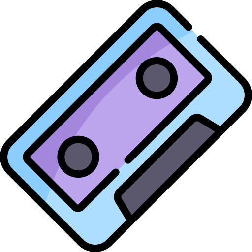 cassette Kawaii Lineal color Icône