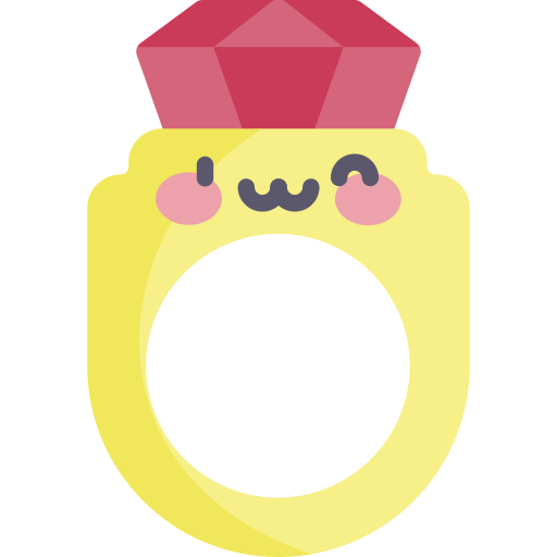 anillo de diamantes Kawaii Flat icono