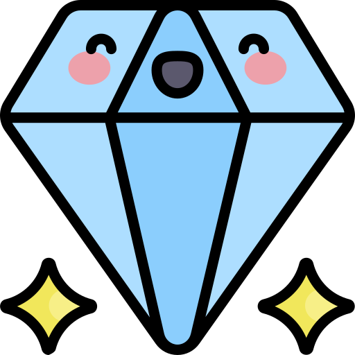 diamant Kawaii Lineal color icon