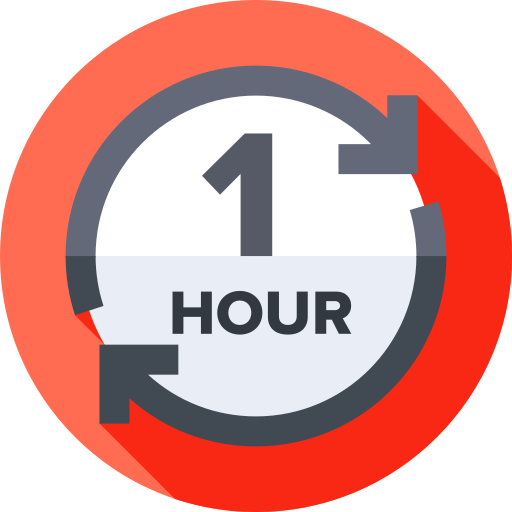1時間 Flat Circular Flat icon