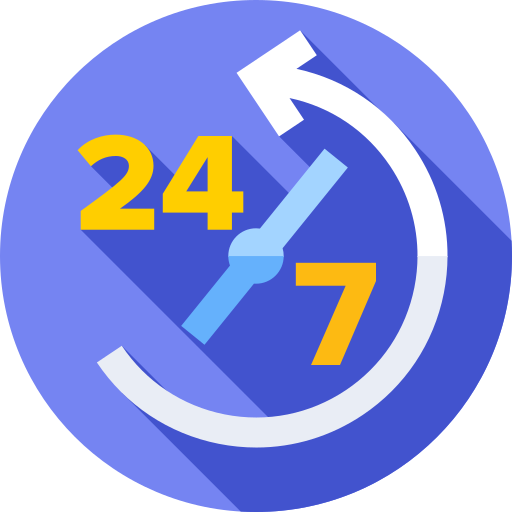 24-7 Flat Circular Flat icon