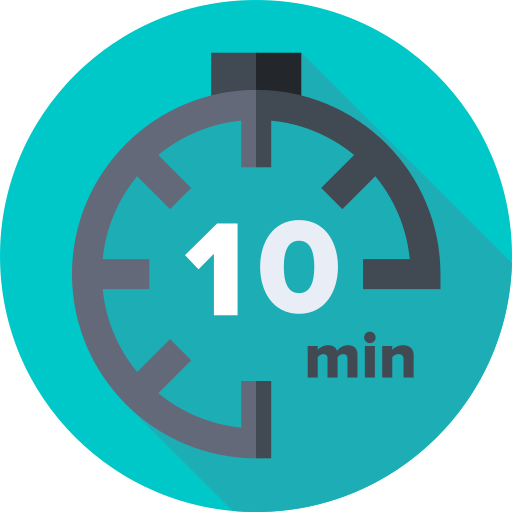 10 minutos Flat Circular Flat icono