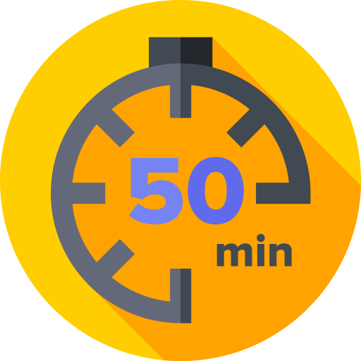 50 minuten Flat Circular Flat icoon