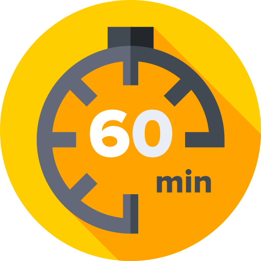 60 minutes Flat Circular Flat icon