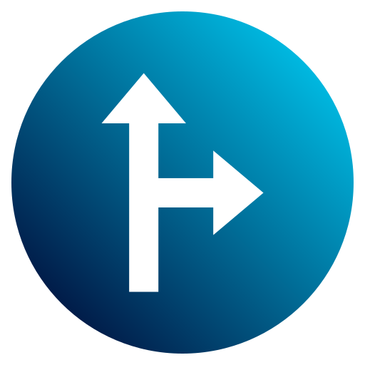 T junction Generic Flat Gradient icon