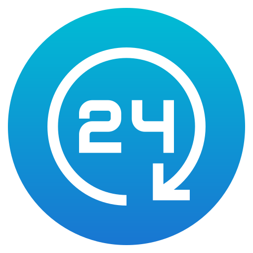 24 stunden Generic Circular icon