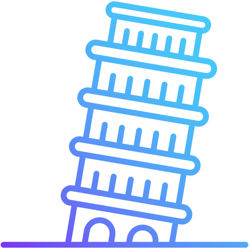 Leaning tower of pisa Generic Gradient icon