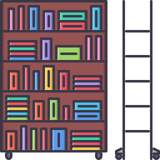 Bookshelf Coloring Color icon