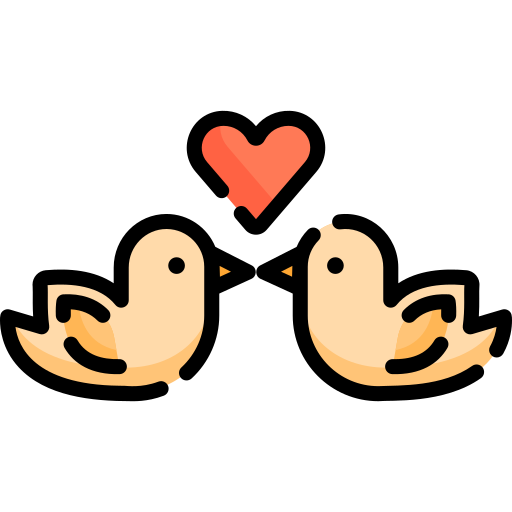 pájaros del amor Special Lineal color icono