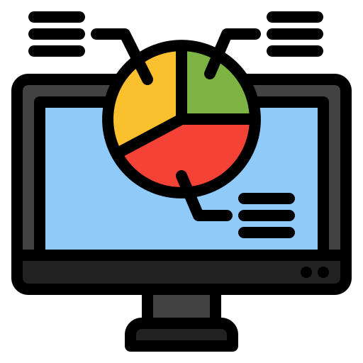 Analytics Generic Outline Color icon