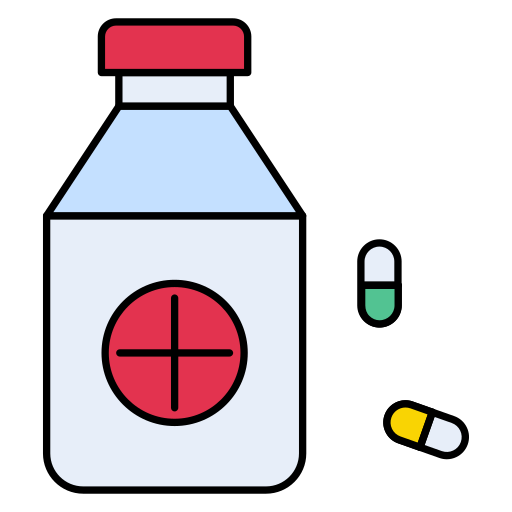 frasco de pastillas Vector Stall Lineal Color icono