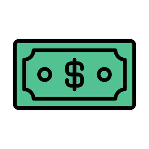 Cash Vector Stall Lineal Color icon