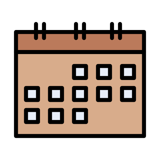 calendario Vector Stall Lineal Color icona