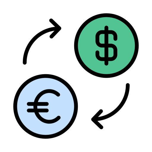 Money exchange Vector Stall Lineal Color icon