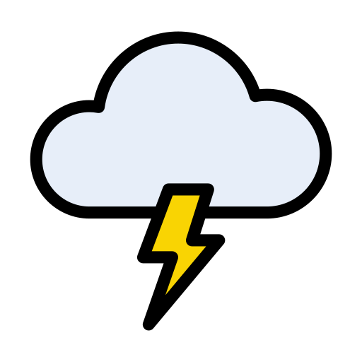 Thunderstorm Vector Stall Lineal Color icon