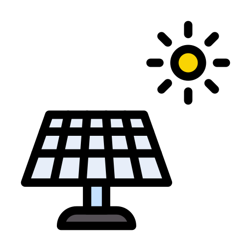 Solar panel Vector Stall Lineal Color icon