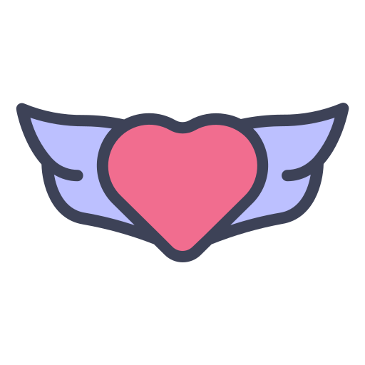 Heart wings Generic Outline Color icon