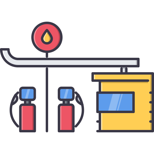 Gas station Coloring Color icon
