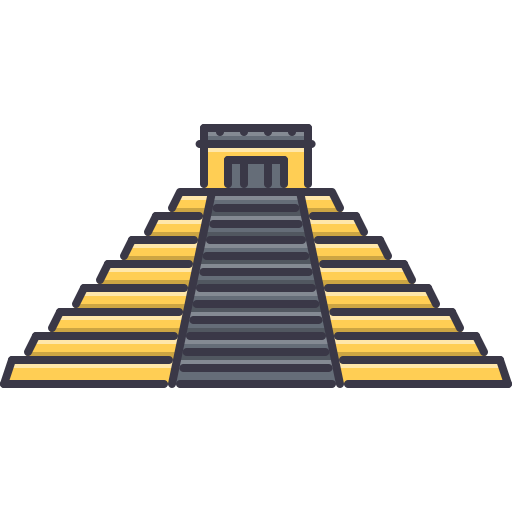 maya piramide Coloring Color icoon