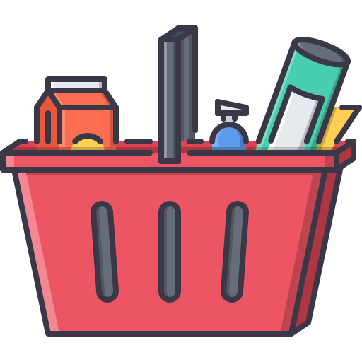 Shopping basket Coloring Color icon