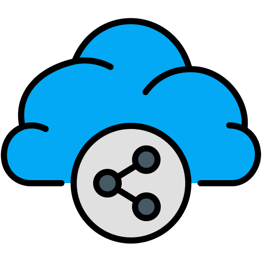 delen in de cloud Generic Outline Color icoon
