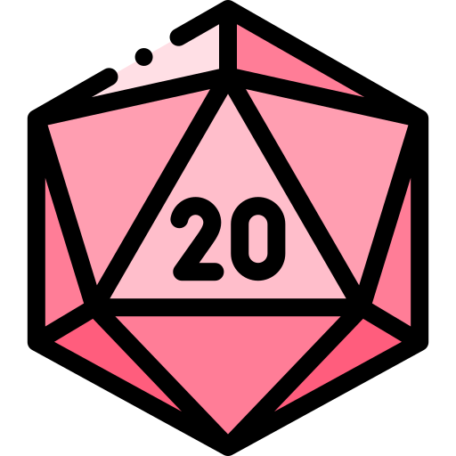d20 Detailed Rounded Lineal color Ícone