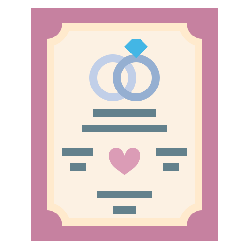 certificado de matrimonio Generic Flat icono