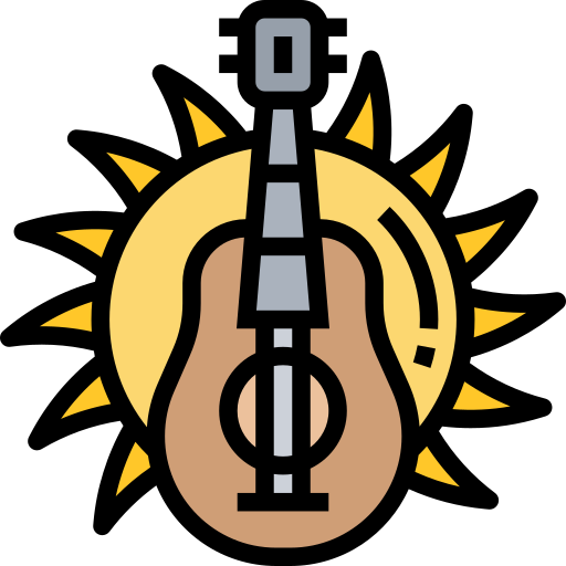 Acoustic guitar Meticulous Lineal Color icon