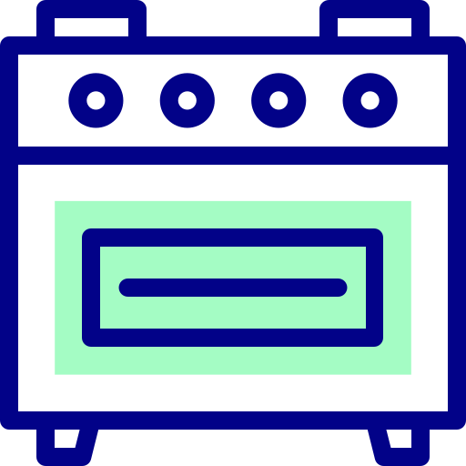 Gas stove Detailed Mixed Lineal color icon