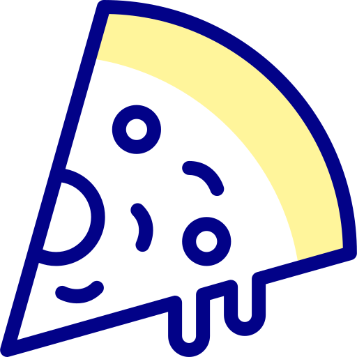 ピザ Detailed Mixed Lineal color icon